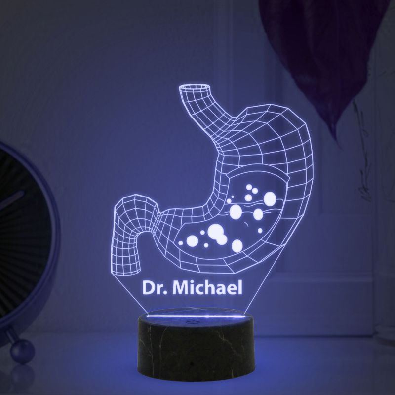 Customized with Name 3D Illusion Stomach Led Lamp Gift for Gastroenterologist Doctor